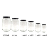 Glass Jar for Kitchen Storage with Air Tight Black Cap 730ml (24Pcs/Ctn)